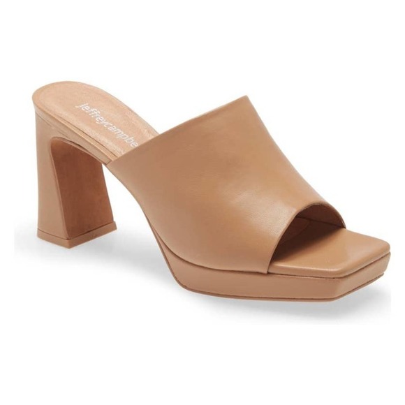 JEFFREY CAMPBELL Women's Dark Nude Caviar Platform Slide Sandal Size 9.5 - Picture 1 of 15